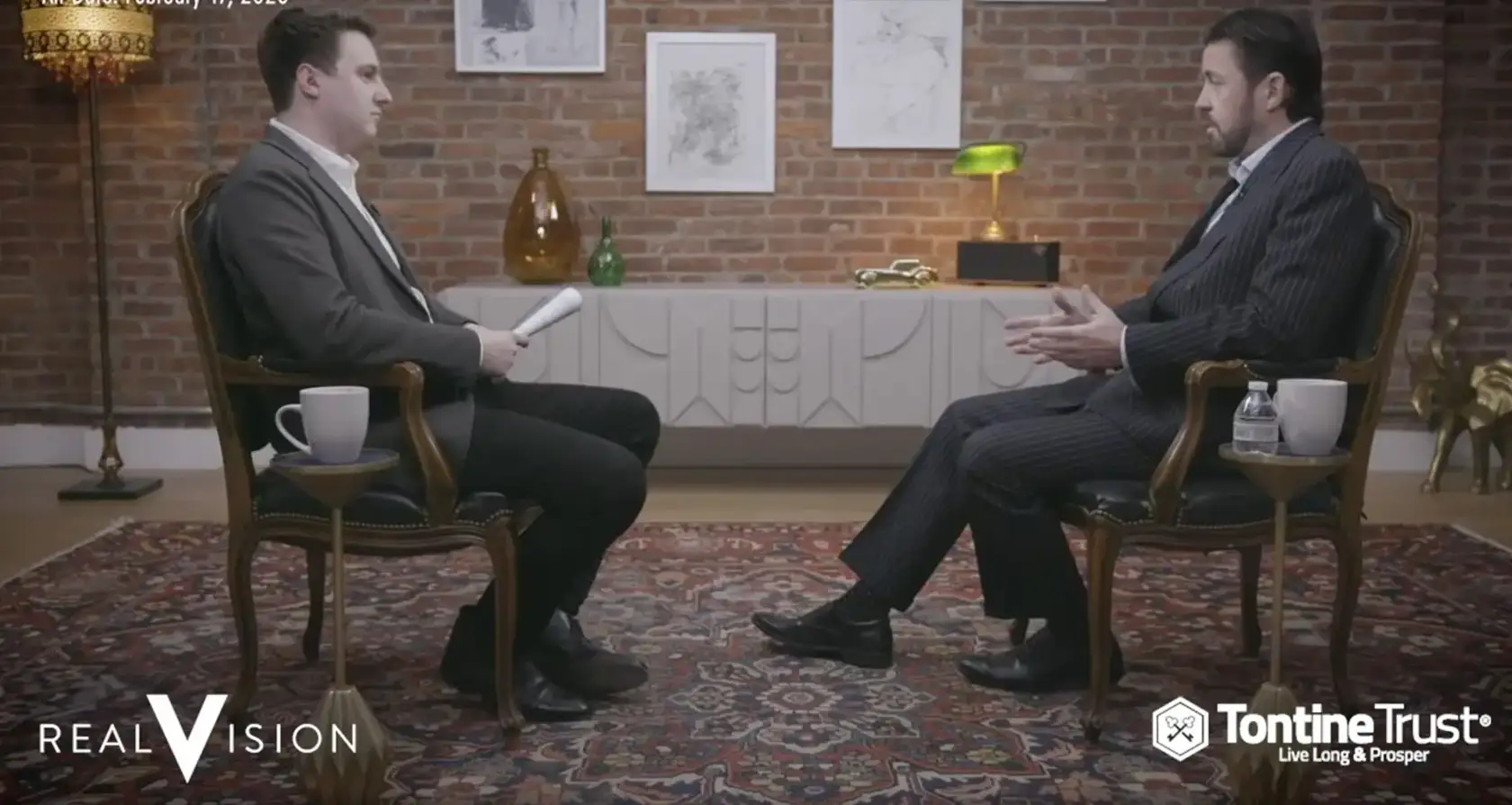 Still from a 'Real Vision' interview with a Dean Mclelland as a guest