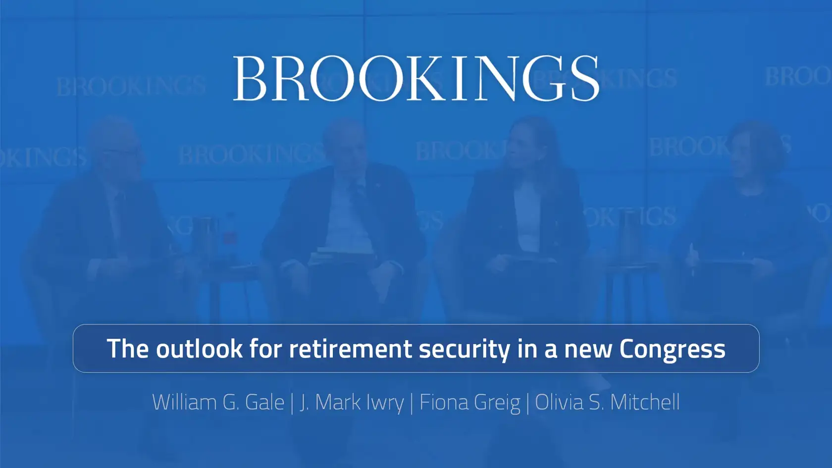 Brookings discussion about retirement security