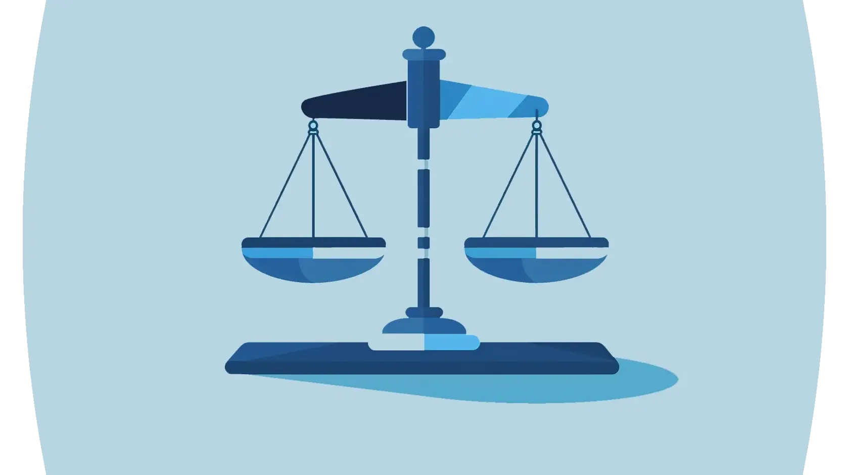 Illustration of a scale against a light blue background